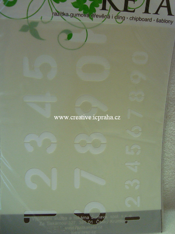 šablona plast KE - Čísla 3cm + 1,5cm - 025